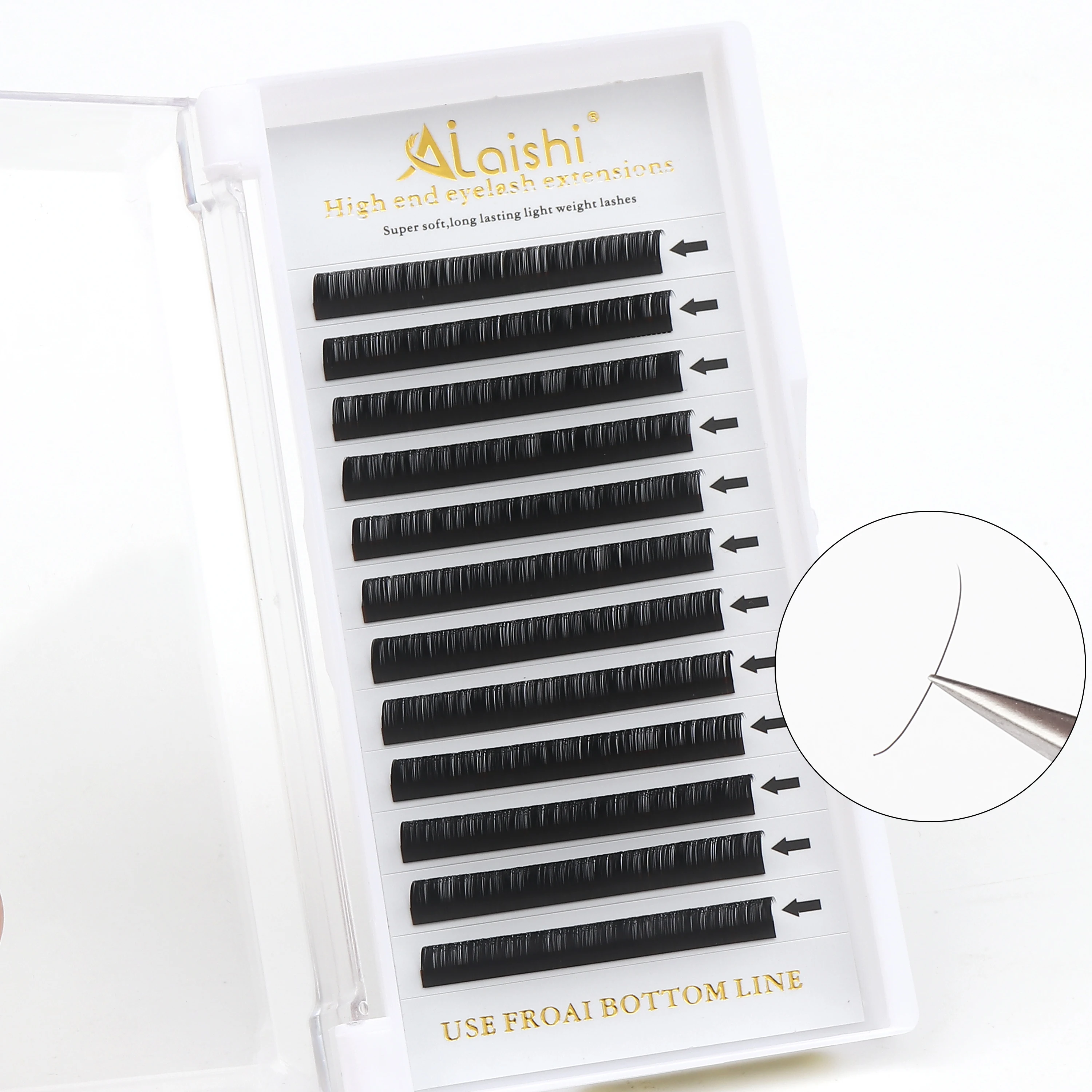 AILAISHI New Arrival Cashmere Classic Flat Eyelash Extension Super Comfortable Easy-grafting Individual Lash Ribbons