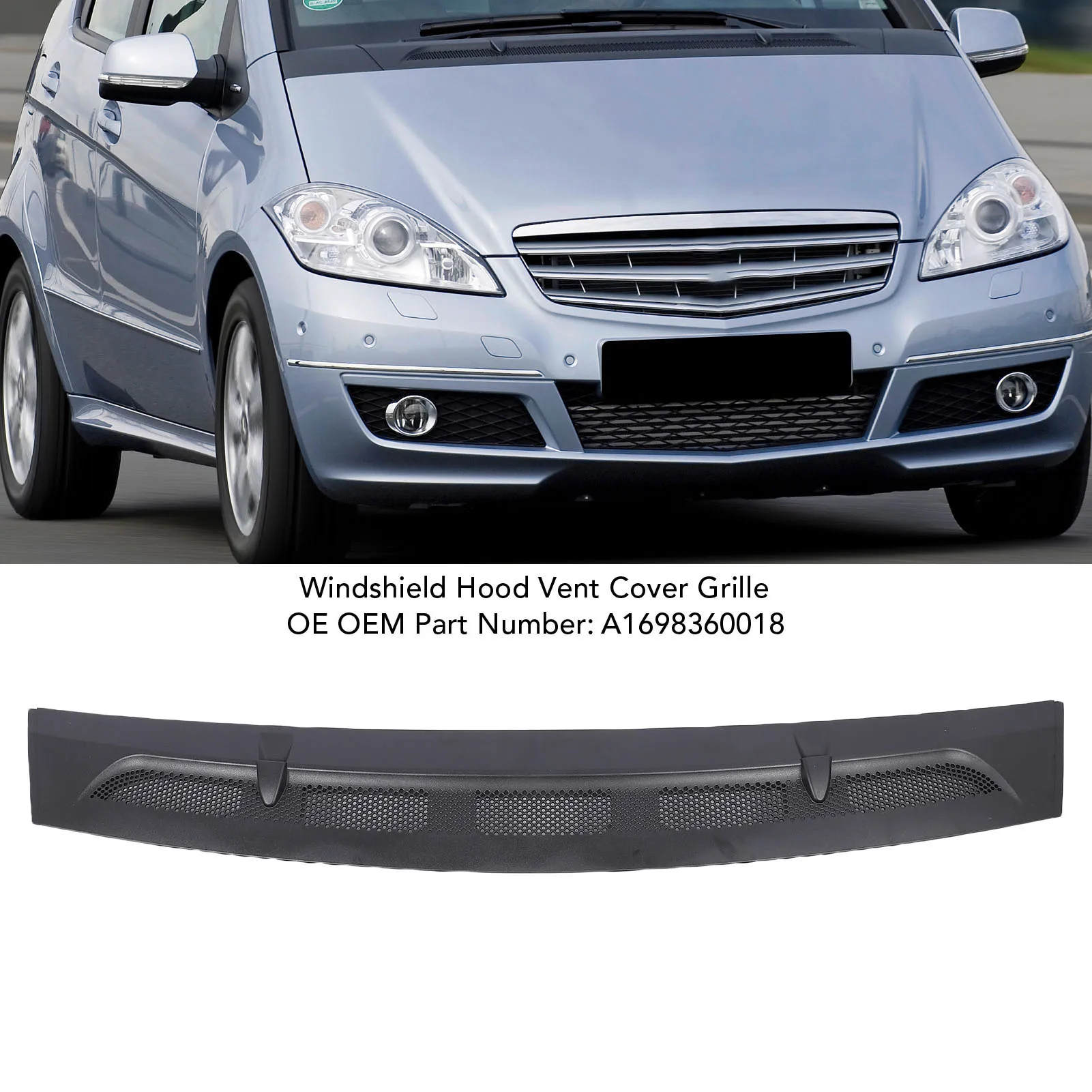 

Hood Vent Grille Cover A1698360018 Enhanced Airflow ABS Engine Hood Hood Vent Grille Cover Proof for Car A-Class W169