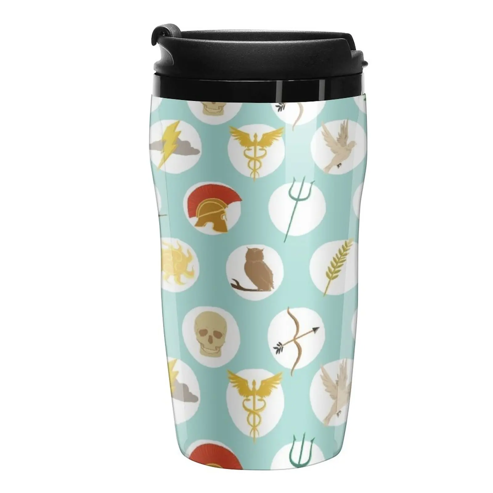 New Greek Gods Mythology Repeat Pattern - Percy Jackson Inspired Travel Coffee Mug Coffee Cup Espresso