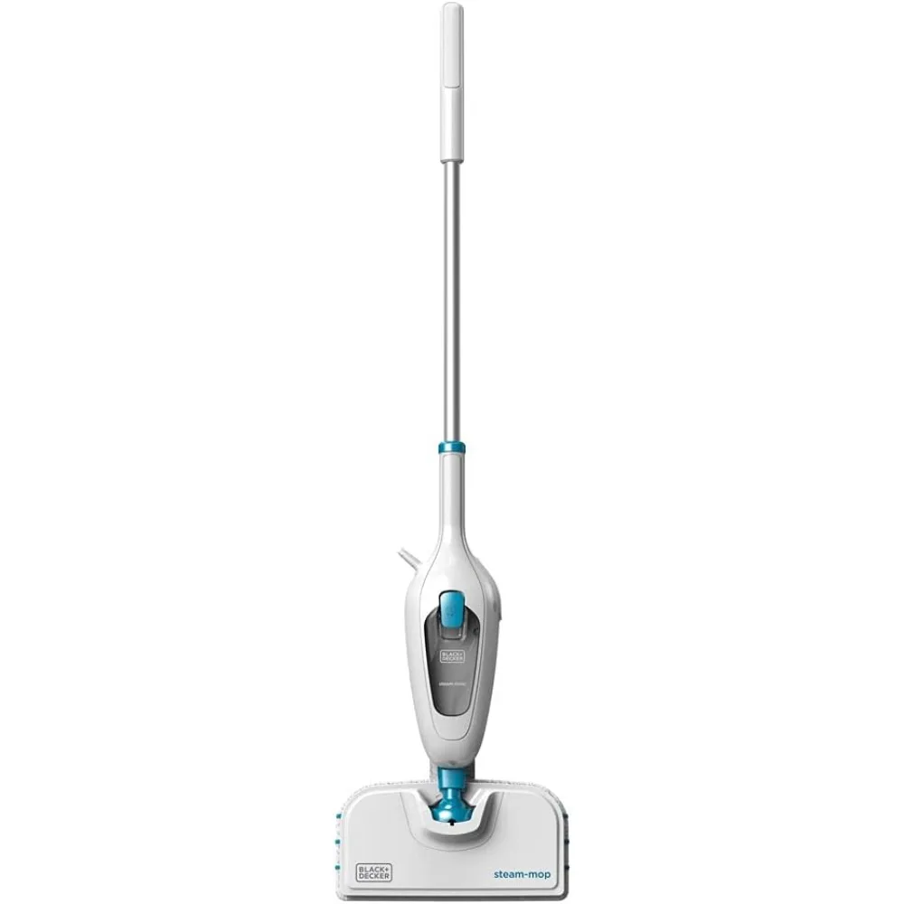 

Steam Mop, White, Mop head pivots for easy maneuverability around and underneath furniture and in cramped areas.