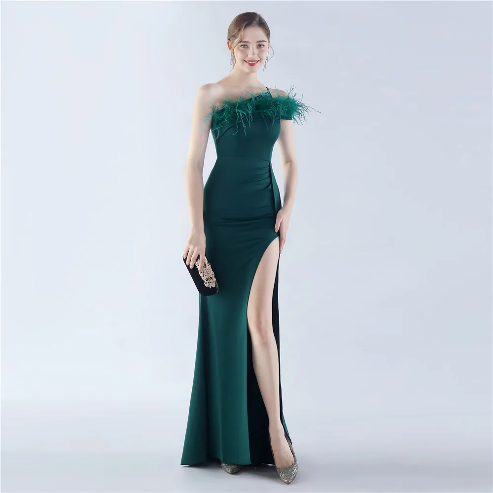 

Glamorous One-Shoulder Prom Dress with Floor-Length Trumpet Mermaid Skirt