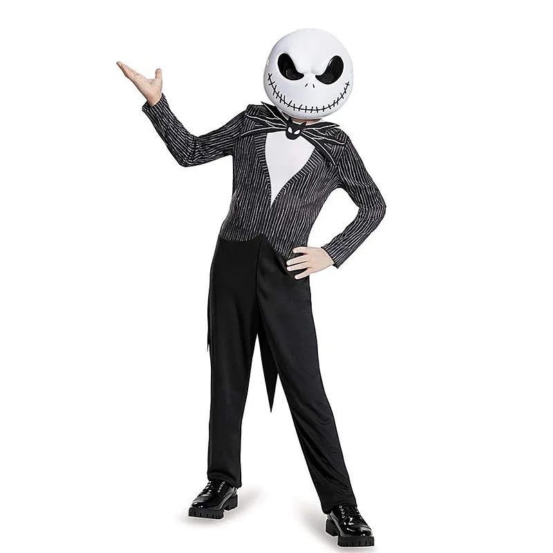 Anime Jack Skellington kostium chłopcy koszmar przed Jack Skellington Cosplay body garnitur ubrania na Halloween