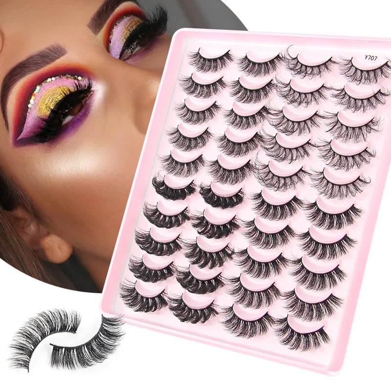 Faux Cils 3/20 Pairs 3D Mink Lashes Dramatic Thick Handmade False Eyelashes Wispy Fluffy Reuable Fake Lashes Make up Tool Cílios