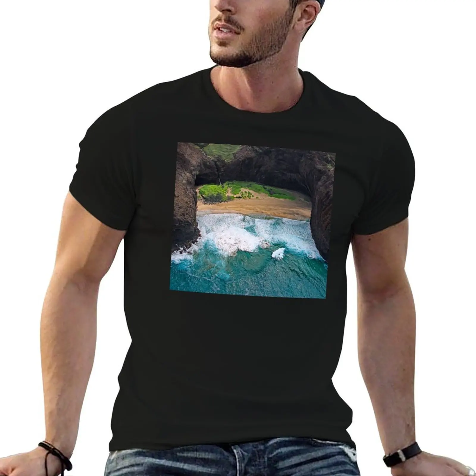 Hawaii Island's Most Romantic Beach: Art Photo T-Shirt luxury t-shirt Aesthetic clothing t shirt for men