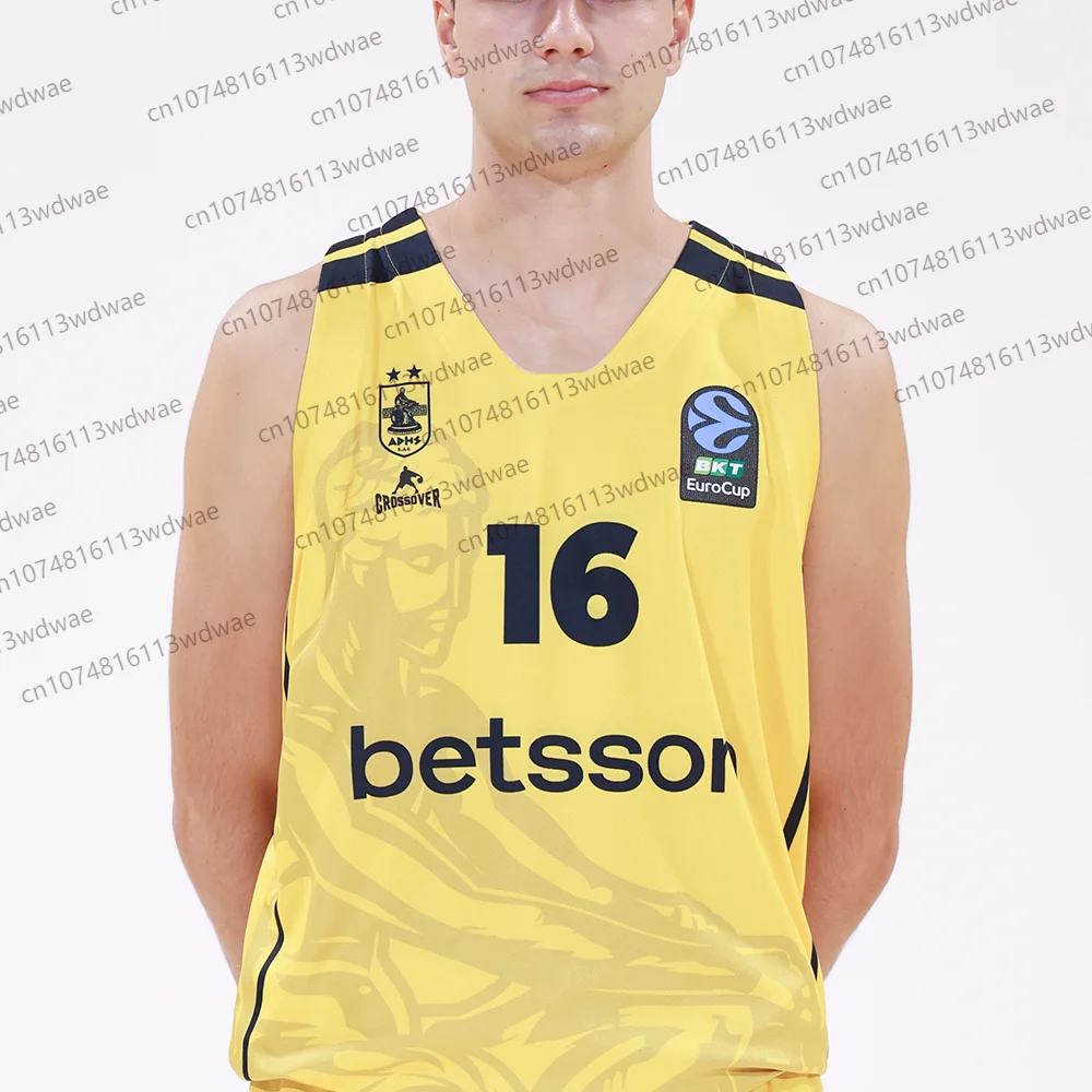 اليونانية كرة السلة جيرسي سريعة الجافة قميص رياضي كيت AEK BC كرة السلة جيرسي Akil ميتشل ذاكرة الهاس ΣсыВВН 23 كرة السلة جيرسي