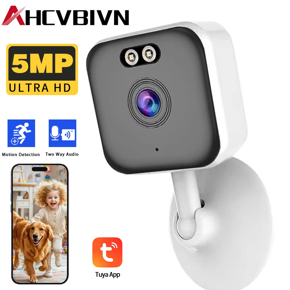 

Tuya Smart Mini 5MP WiFi Camera Indoor Human Security Detection Color Night Wireless CCTV Surveillance Block Camera