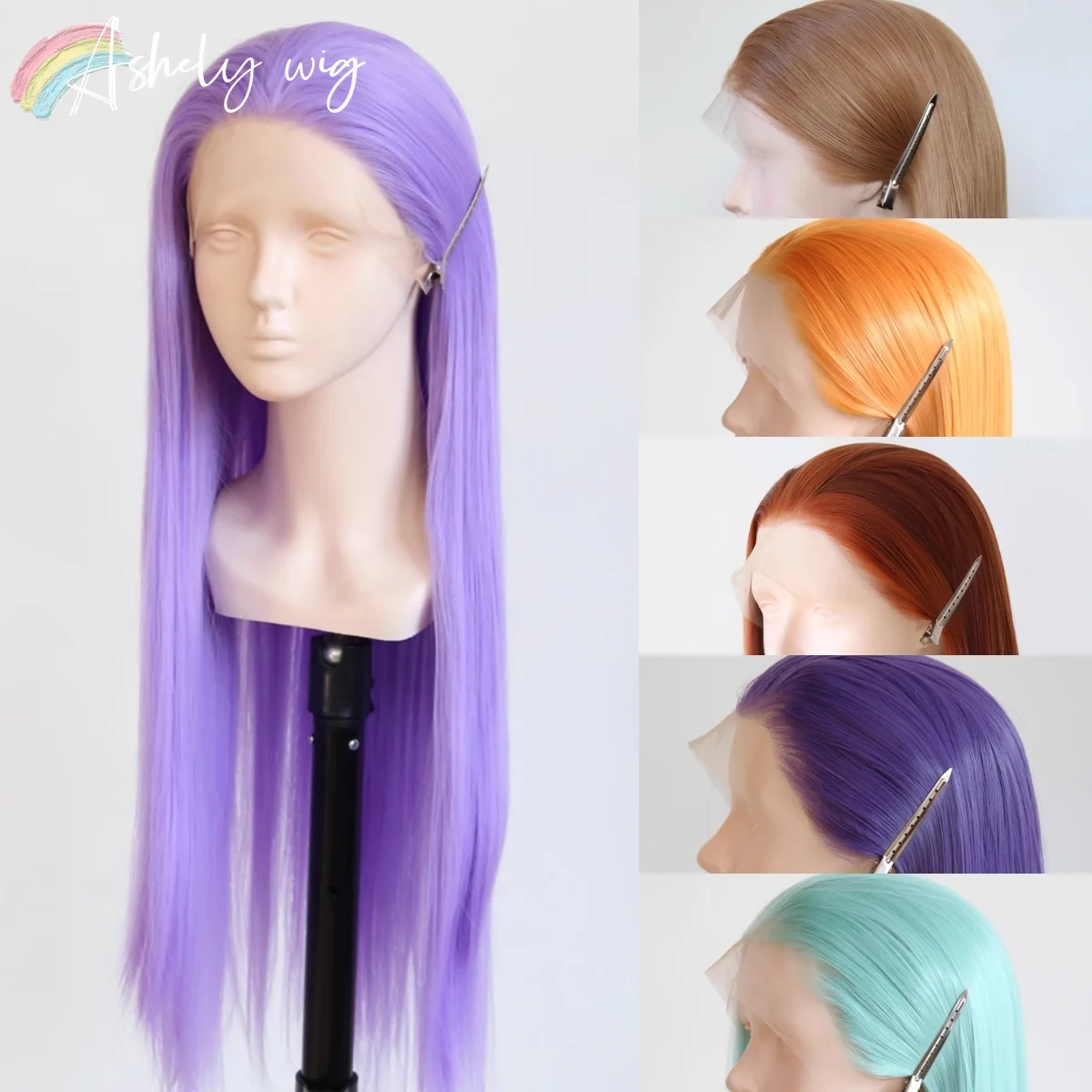 

Purple Wig for Women Long Straight Hair Wig 26inch 13x4 Lace Frontal Headband Wigs High Temperature Fibers Synthetic Lace Wig