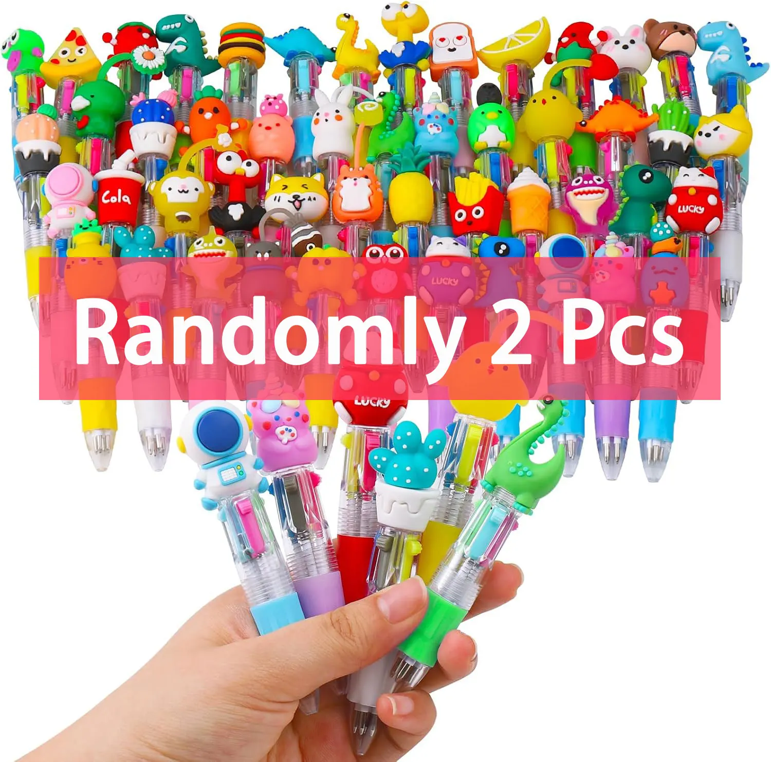Mini Multicolor 4-in-1 Cartoon Pens (2–20 pcs) image
