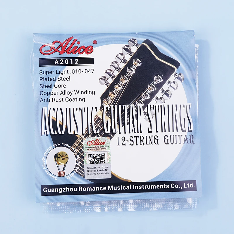 1 Set A2012 12 Strings Acoustic Guitar Strings 010-026 Musical Instrument Guitar Parts Accessories 12 Guitarrra Strings