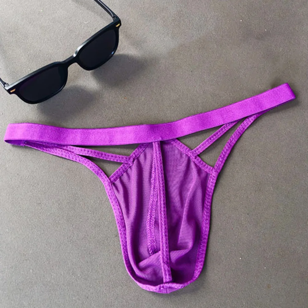 

Men Mesh Thong Underwear G-String Lingerie Gay Sissy Pouch Briefs See Through Underpants SolidQuick Dry T-Back Male Sexy Panties