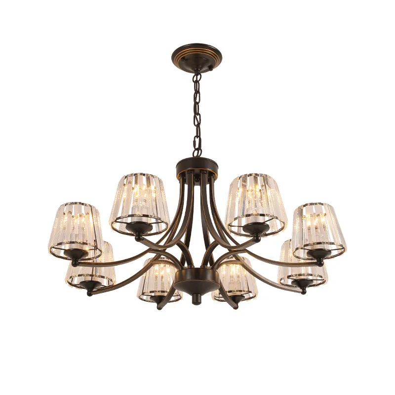 

Light luxury atmosphere crystal restaurant chandelier American style villa