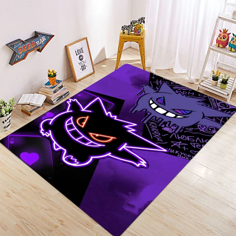 سجادة أرضية بنمط بوكيمون جينجار من مينيسو، أنماط مختلفة مع سجادة سينجار كرتونية في مشاهد ديناميكية مختلفة لديكور المنزل #2