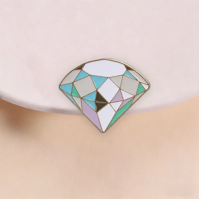 Gemstone Brooches Cartoon Macaron Color-block Metal Badges Small Gifts Wholesale Backpack Accessories Lapel Pins for Backpacks