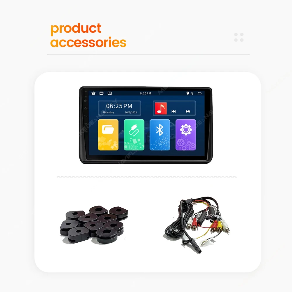 Navifly 10.1 بوصة مشغل وسائط متعددة سيارة مسند الرأس MP5 دعم Carplay أندرويد السيارات USB المقعد الخلفي رصد AV شاشة تعمل باللمس