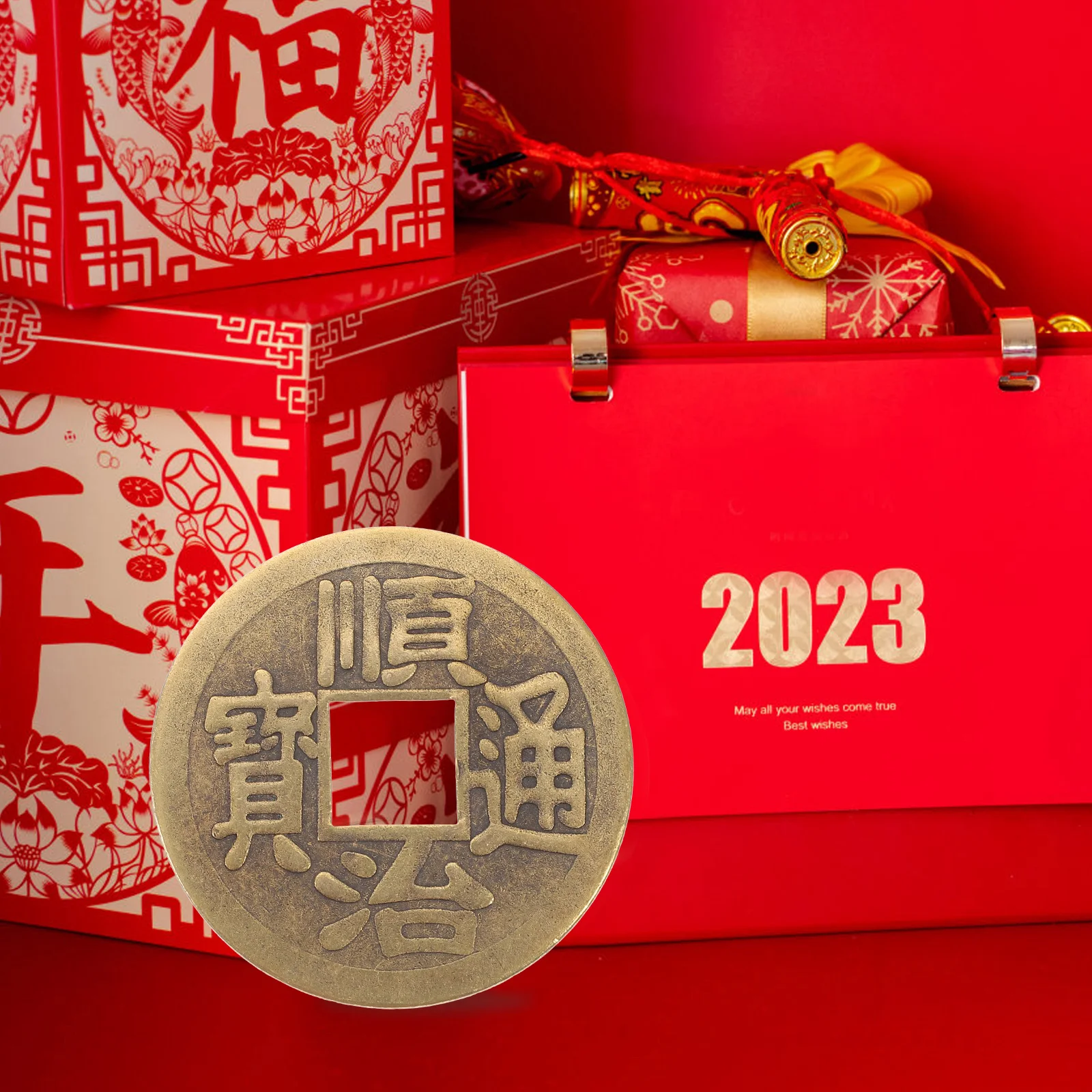 

6pcs Brass Coins Multi-Function Craft Coin For Diy Car Pendant Chinese New Year Decoration Ancient Chinese Style Auspicious Luck