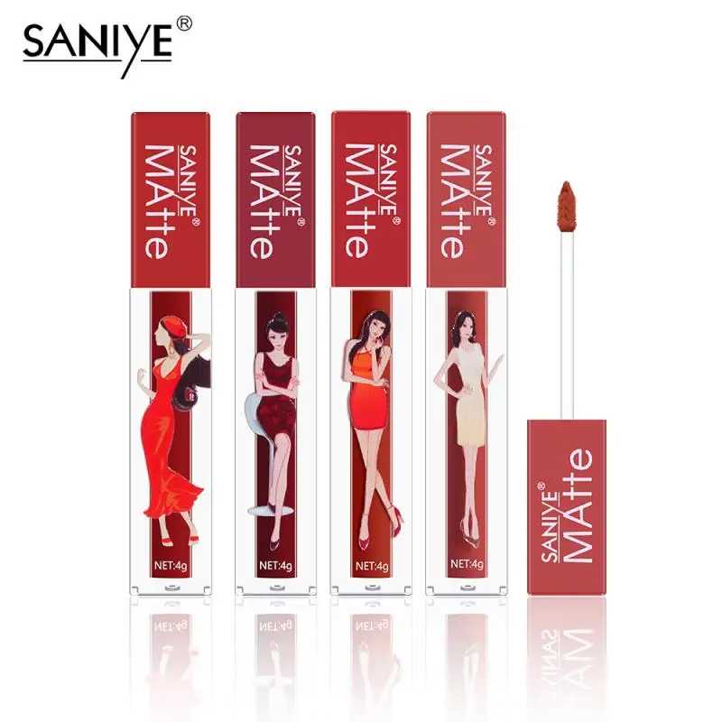 Tubo de brillo de labios mate antiadherente, 9 colores, esmalte de labios de larga duración, tinte de labios de belleza, maquillaje cosmético impermeable TSLM1