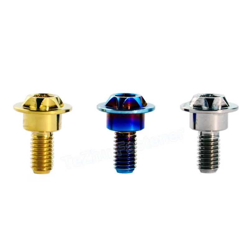 1pcs Titanium Alloy Bolt M5 X 12mm Hex Hexagon Socket Flange Head Screw Motorcycle Shell Screws Fixing Repair Parts