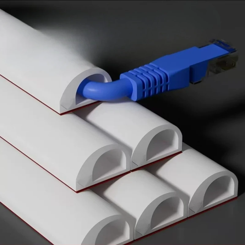PVC Triangle Slot Floor Cord Cover Self-Adhesive Cord Protector Extension Wiring Duct Electric Wire Slot Cable Manage Cable