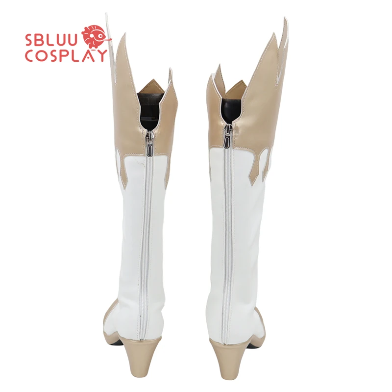 SBluuCosplay Genshin Impact Paimon Scarpe Cosplay Stivali su misura Festa di Halloween