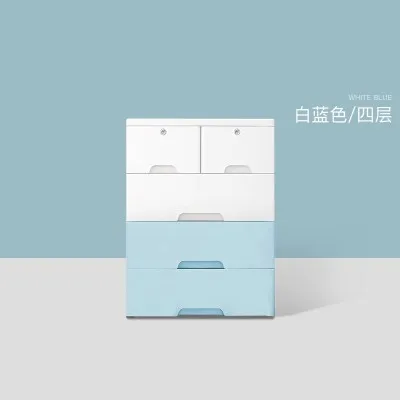 Thicken drawer storage cabinet baby storage plastic cabinet children's wardrobe household toy combination five drawers