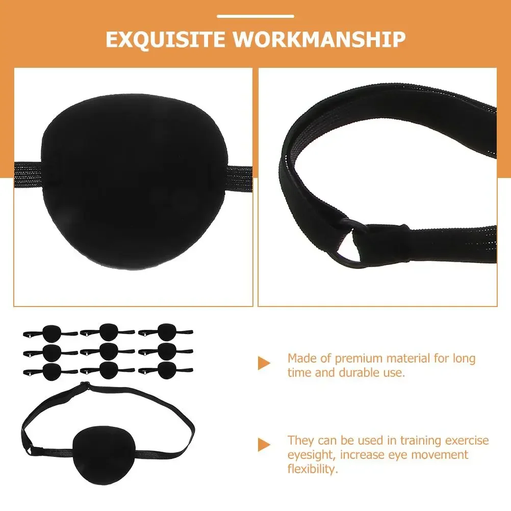1PC Black Single Eye Patch Adjustable Soft Amblyopia Lazy Eye Patches for Left or Right Eyes Concave Eye Patch for Adults Kids