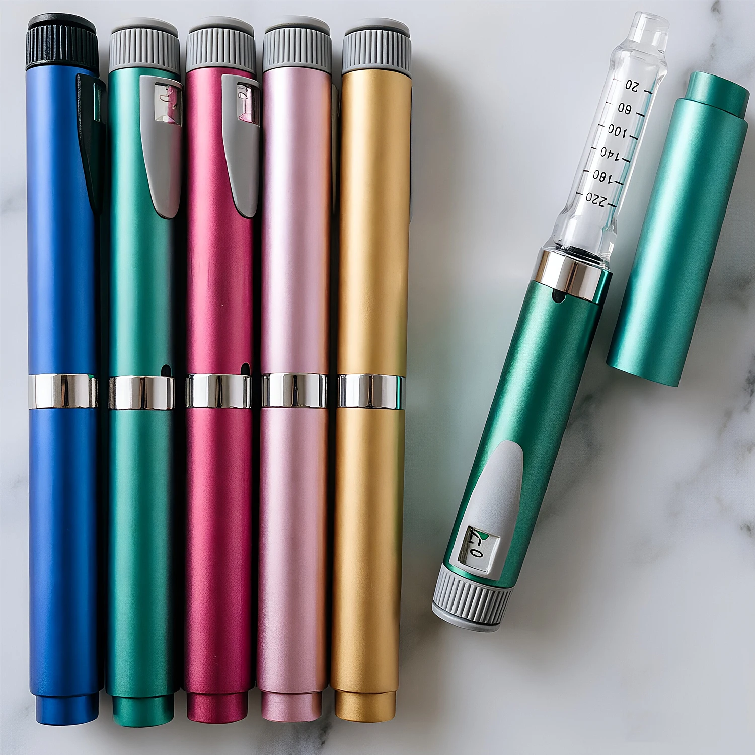 3PCS SET Reusable Metal Injection Pens V2 60 Unit Model-Multiple Colors Available Durable Design 3ml
