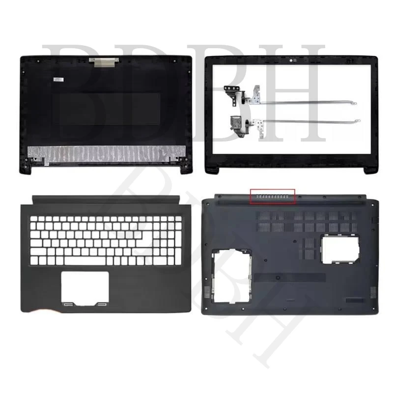 Kit de Repuesto para Laptop Acer A315-41 A315-53 A515-51 A515-51G: Cubierta Trasera LCD, Bisagras, Bisel Frontal, Reposamanos y Carcasa Inferior