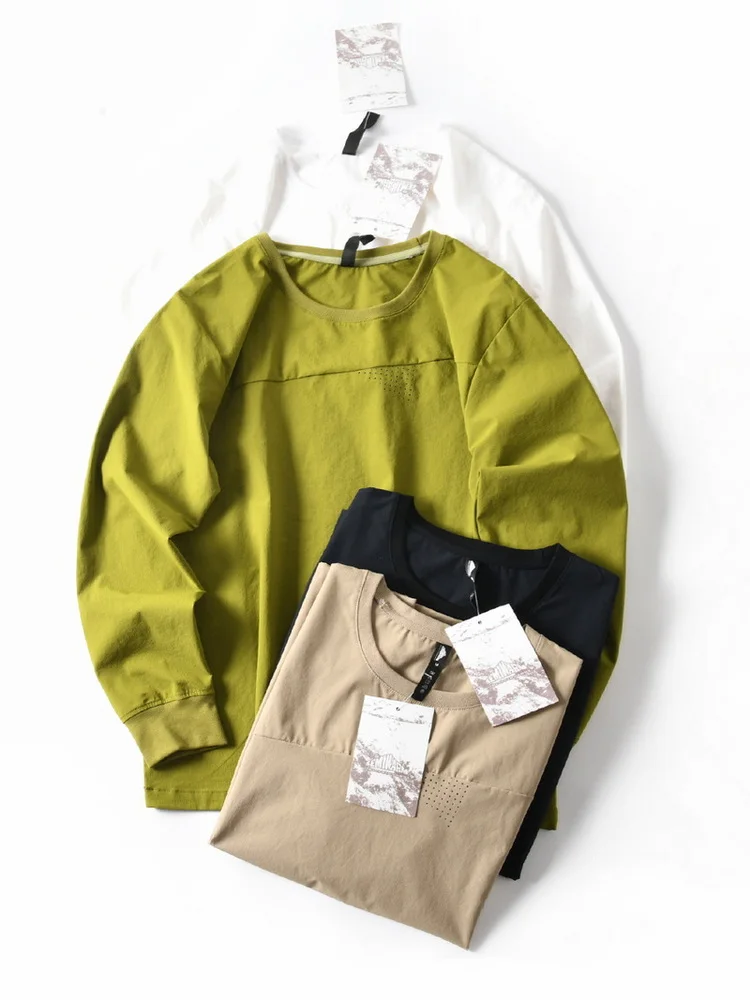 

New Advanced Outdoor Water-Resistant Qui-Dry Elastic Breathable Loose Sport Casual round Ne Long Sve T-irt for Men A...