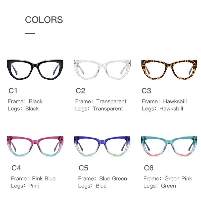 

KIZN Cat Eyes Prescription Frame NEW Women Optics Gradient Discoloration Anti BlueMyopia Glasses Light Eyewear -0.50 TO -10