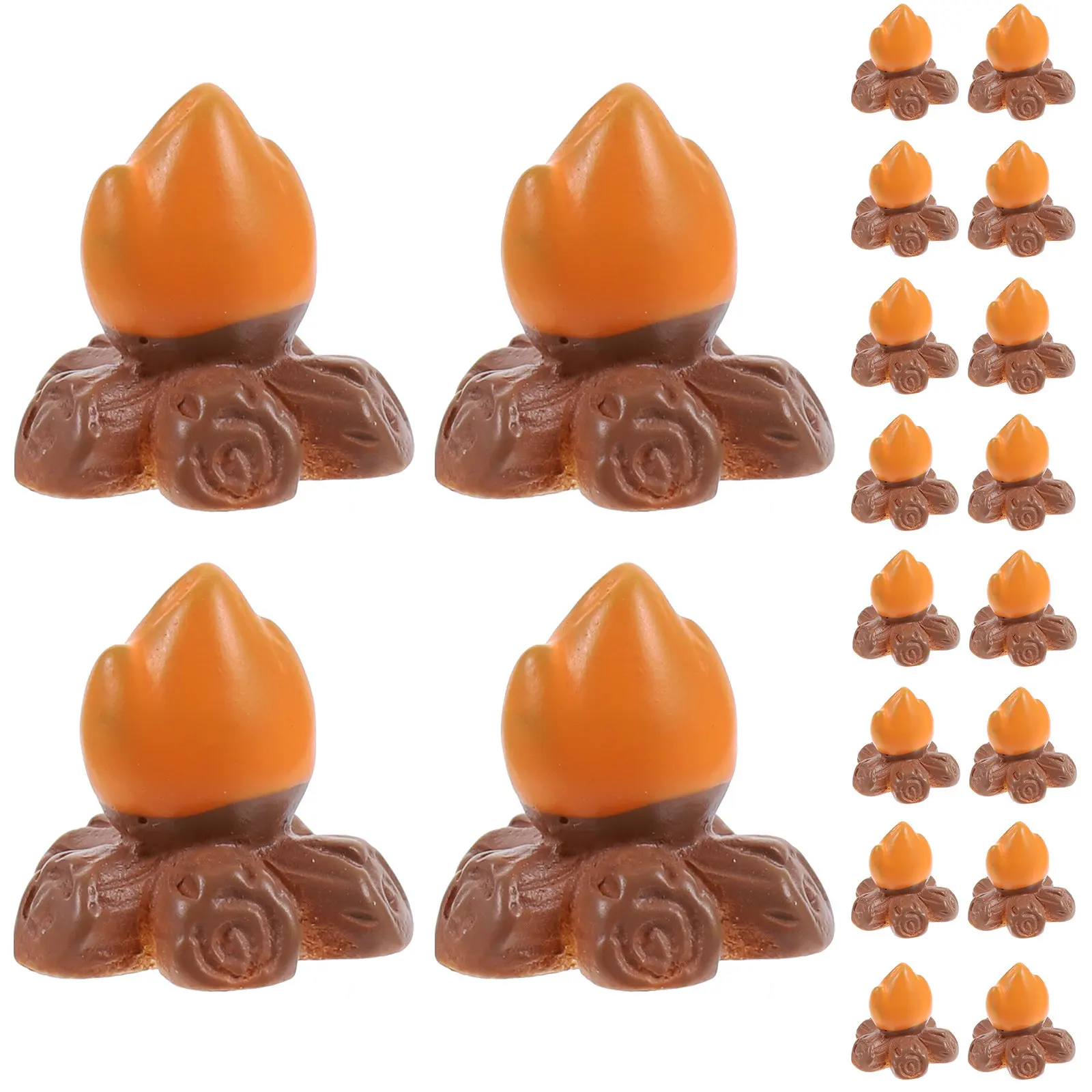 30Pcs Resin Miniature Campfire Decoration Fake Fire Models for Micro House Dollhouse Scene DIY Photography Props Halloween