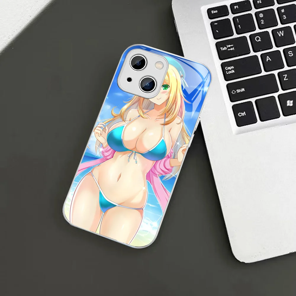 Cartoon girl Sexy ass Underwear Bikini Woman Girl   Phone Case For iPhone 14 13 12 Mini 11 Pro XS Max X XR 14 Plus Tempered =