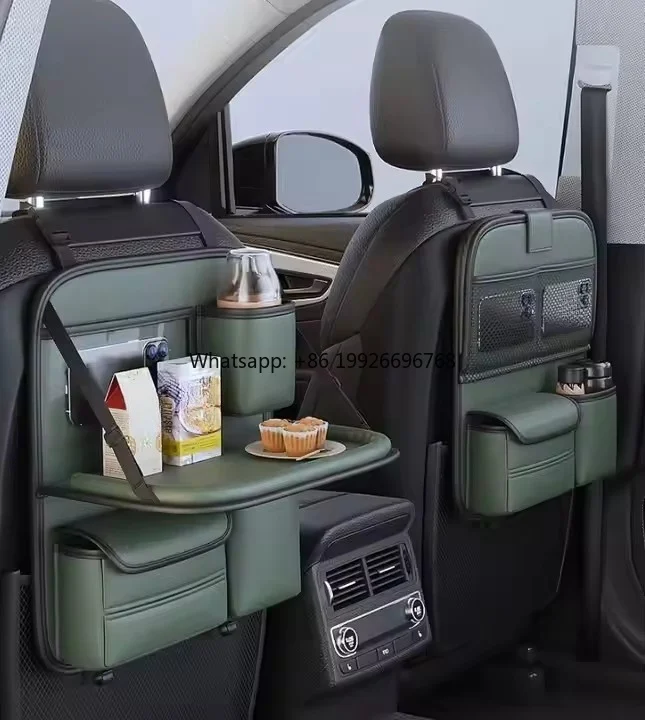 

With Cup Holders Folding Seat Back Small Organizer Car Work Dining Table Tray Portable Auto Food and Drink manufacturer