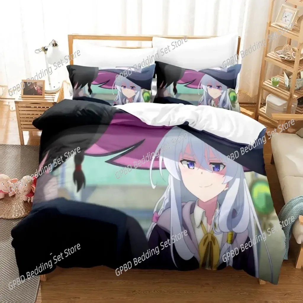

Anime Girl The Journey Of Elaina Comfortable Duvet Quilt Cover Pillowcase Bedding Set Children Bedroom Decoration Home Textile