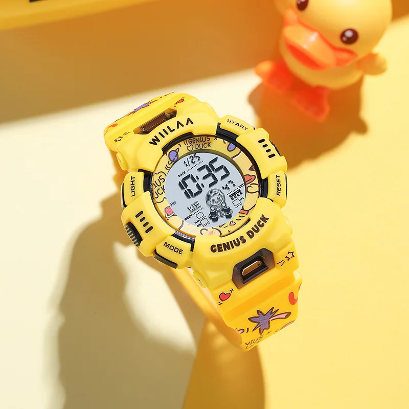 Small Yellow Duck Joint Name Genuine Goods Electronic Watch Teenagers Student Trendy Junior High school Students Primary