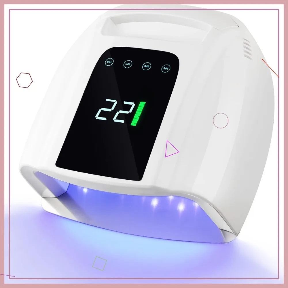 

96W Cordless UV LED Nail Lamp, 42 Beads Fast Curing, Smart Sensor, 4 Timers, Rechargeable