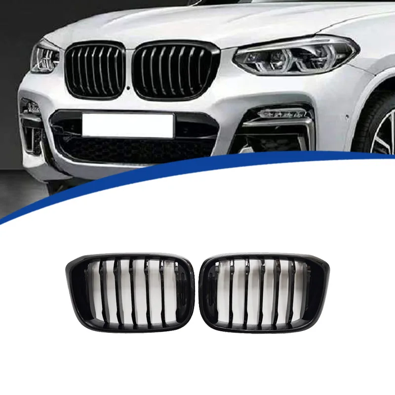 

For BMW X3 G01 (2018-2021) Single Line Gloss Black Front Kidney Grille