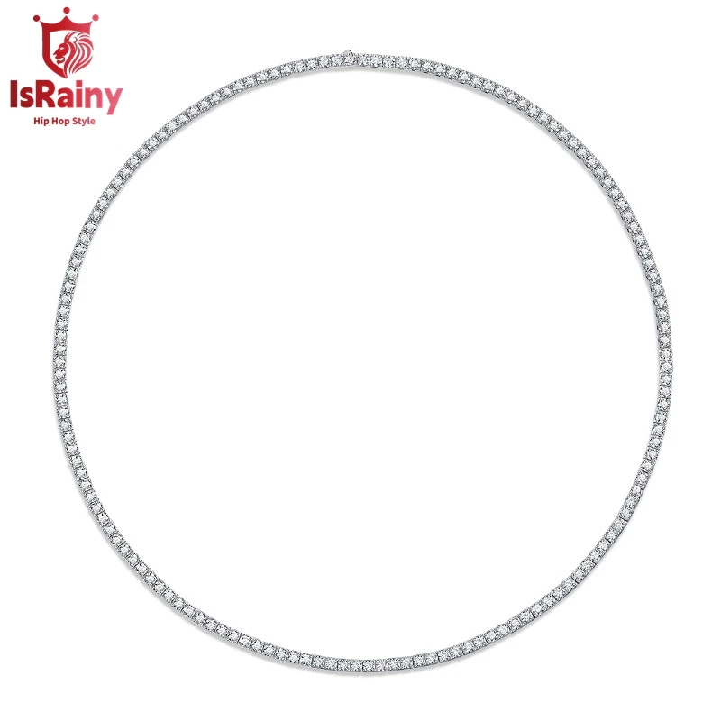 

IsRainy Hip Hop Rock 100% 925 Sterling Silver Sparkling GRA Moissanite Diamond Pendant Necklaces Fine Jewelry for Women Men Gift