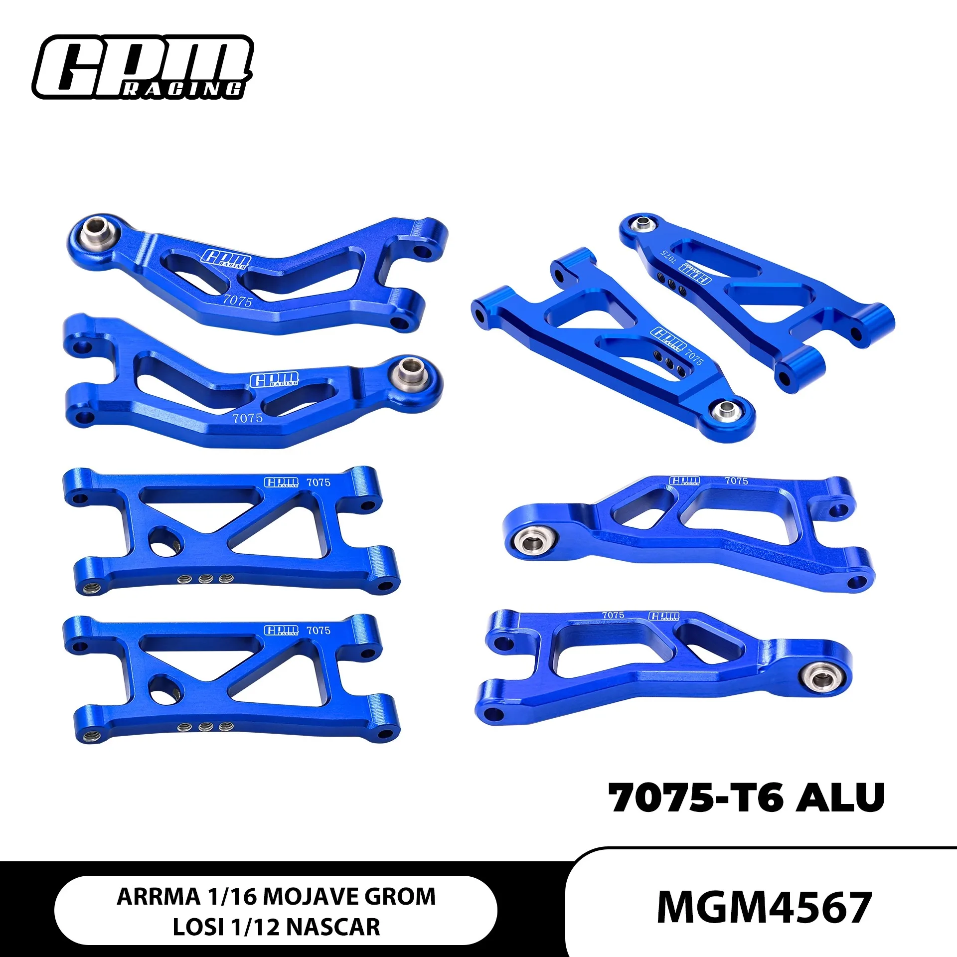 ARRMA 1/16 Little Mohave LOSI 1/12 NASCAR Aluminio 7075 (delantero+trasero) Brazo superior e inferior