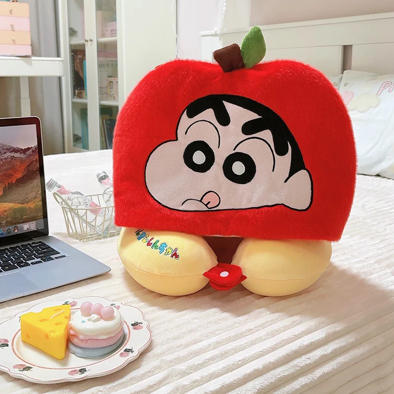 영화 애니메이션 만화 크레용 신짱 U자형 후드 목베개 여행용 블랙아웃 낮잠베개 사무실용 모자베개 선물