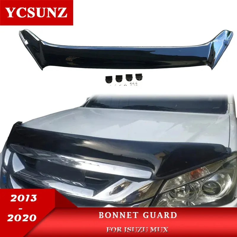 

Black Bonnet Guard Protector For Isuzu Mux Mu-x 2013 2014 2015 2016 Car Accessories