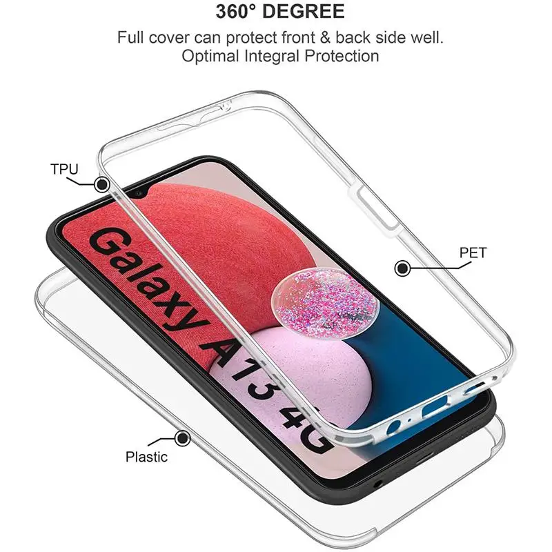 360 Ốp Lưng Dành Cho Samsung Galaxy Samsung Galaxy A13 4G Tấm Bảo Vệ Màn Hình Mặt Trước Sau Ốp Lưng Điện Thoại Samsung A13 Full Bao Chống Sốc bao Da Ốp Lưng