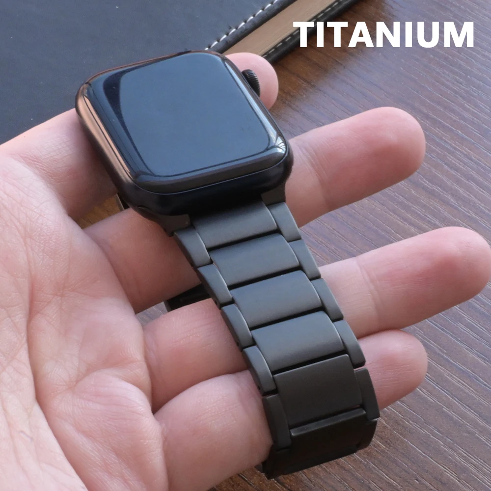 

Роскошный титановый ремешок для Apple Watch Ultra2 серии 10 9 8 7 4 5 6 Se Man Business Band Браслет для Iwatch 49 мм 45 мм 46 мм 44 мм