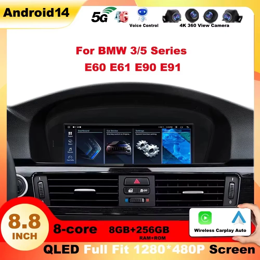 

Android для BMW 3/5 серии E60 E61 E90 E91 CCC CIC Автомобильные видеоплееры Мультимедийный экран GPS 2024 Новый ID6 ID7 ID8 4G Auto CarPlay