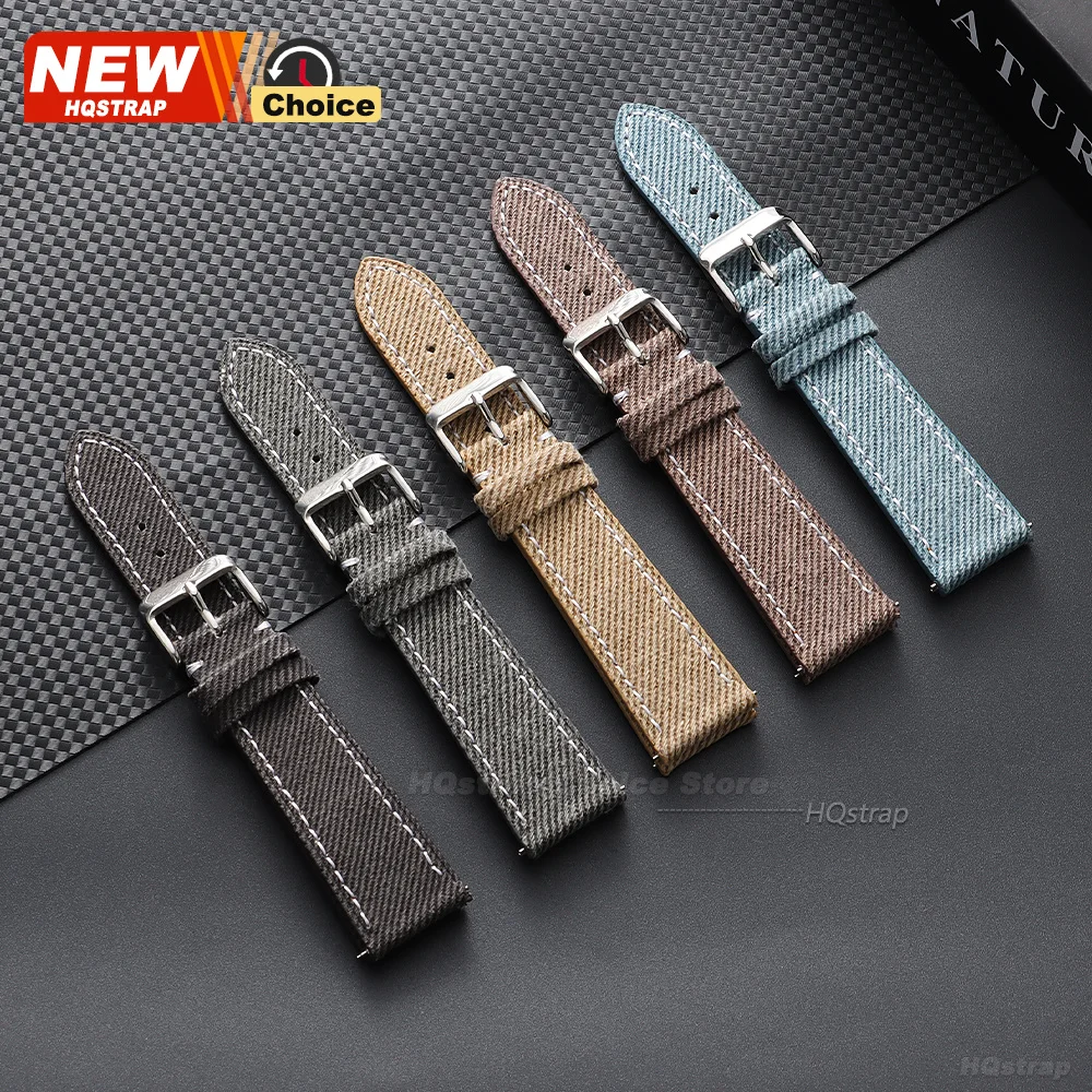 나일론 데님 패브릭 시계 스트랩 18mm 20mm 22 - Smartwatch Samsung Watches For Women 리뷰 및 가격