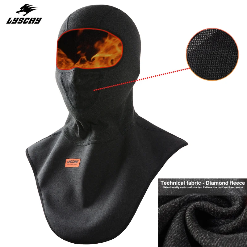 LYSCHY Winter Motorcycle Balaclava Face Mask Windproof Motorbike Motocross Helmet Cap Skiing Men's Neck Warm Cover