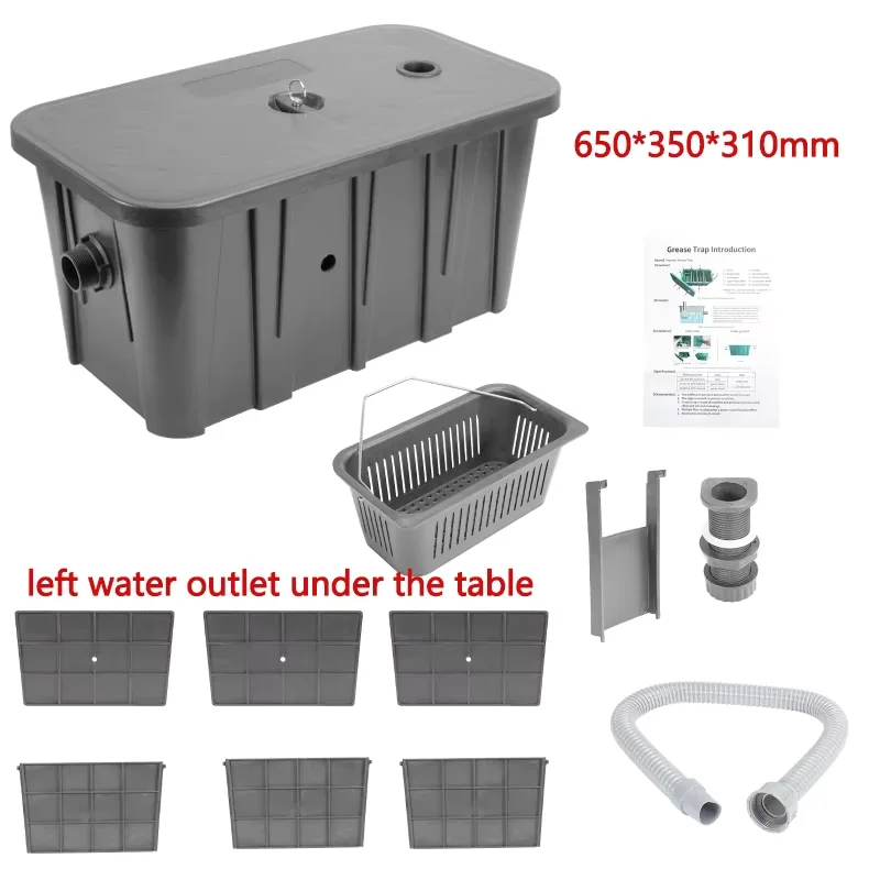 Commerciële Olie-Water-afscheider Olie Vet Val Outlet Voor Restaurant Keuken Interceptor Gereedschap Afval Waterbehandeling Plastic