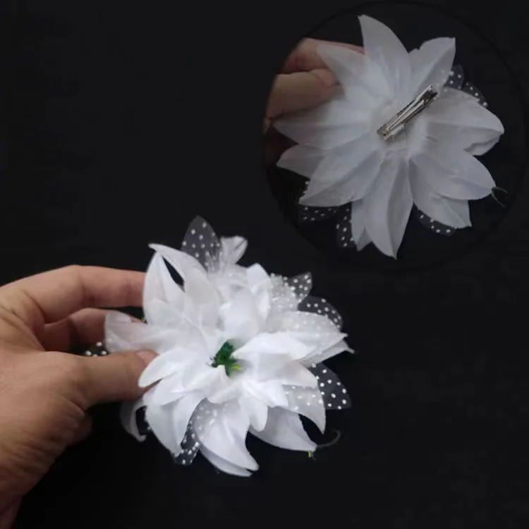 Girls Artificial Feather Flower Hairpins Wedding Bridal Hair Clips Barrette Party Hair Accessories Headwear Gifts Drop-Ship