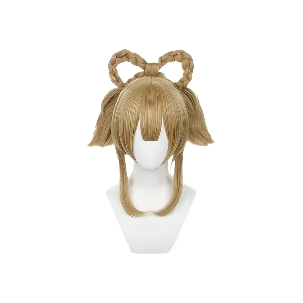 

Yaoyao Cosplay Wigs Anime Double Ponytails Bowknot Bun Style Heat Resistant Synthetic Hair Accessories
