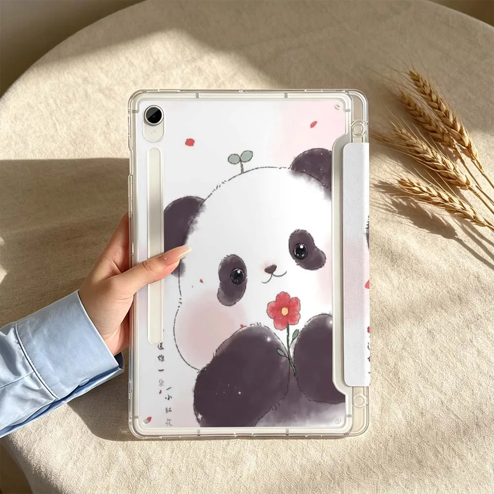 Cute Panda Cartoon For Samsung Galaxy Tab S6 S7 S8 S9 S10 A8 A9 A11 Lite FE Plus 3Y Tablet Case Soft