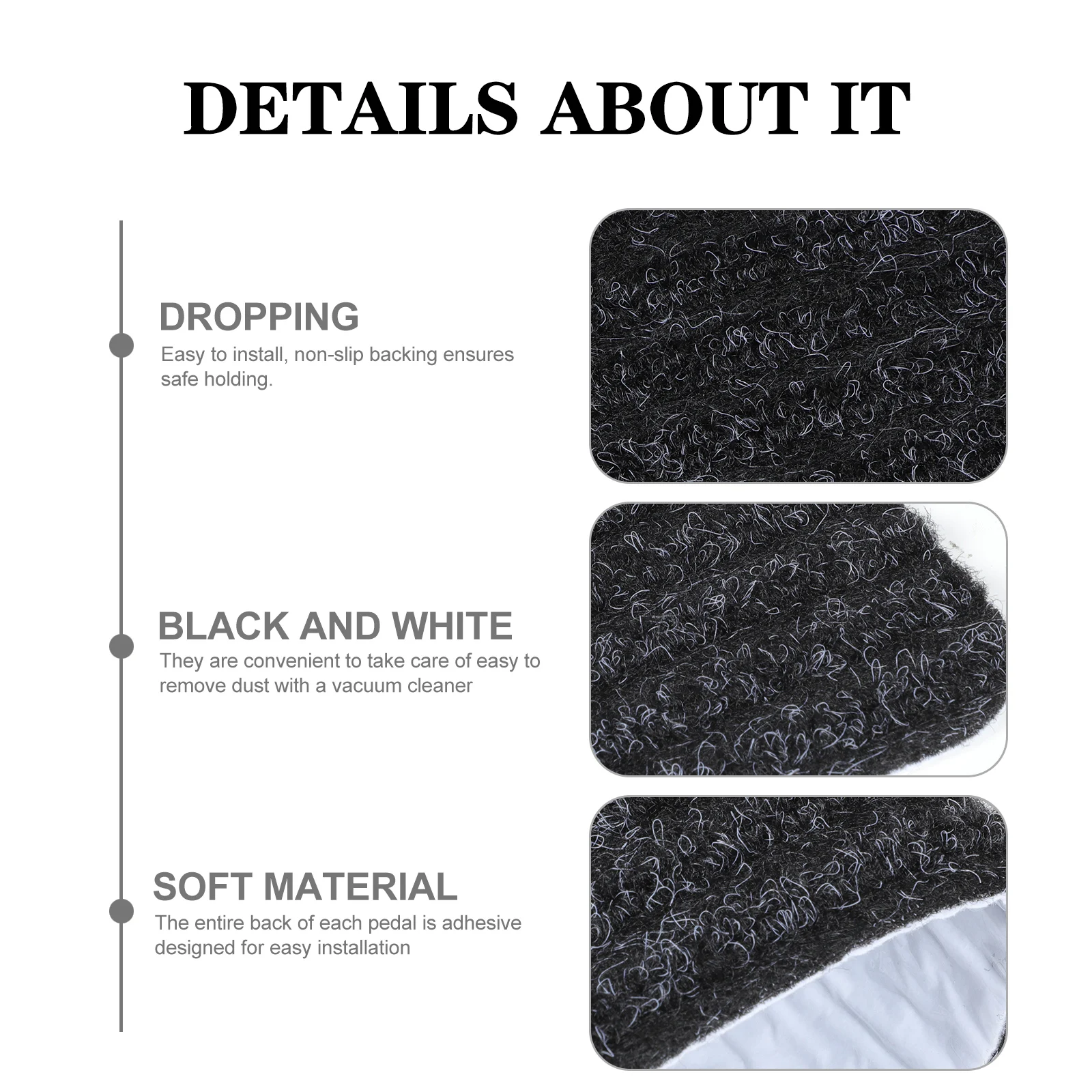 

2Pcs Anti-slip Stair Treads Self-adhesive Carpet Mats Kids Safety Non-skid Step Rugs Reusable Easy Installation Outdoor